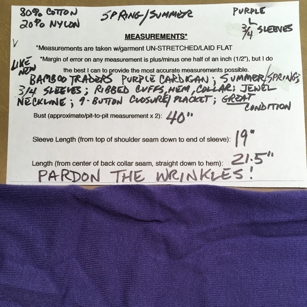 Bamboo Trader Spring Summer Cardigan, Pre-Owned, … - image 8